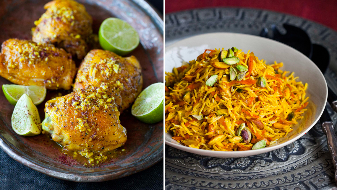 New Persian Kitchen:Tumeric chicken +Sweet rice