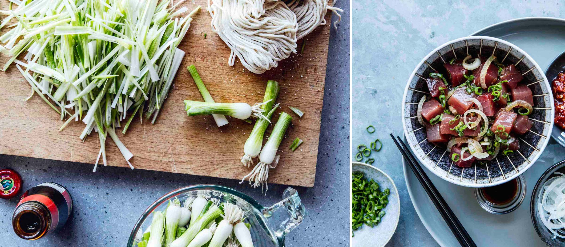 Poke Cookbook:Green Onion Noodles + Shoyu Poke