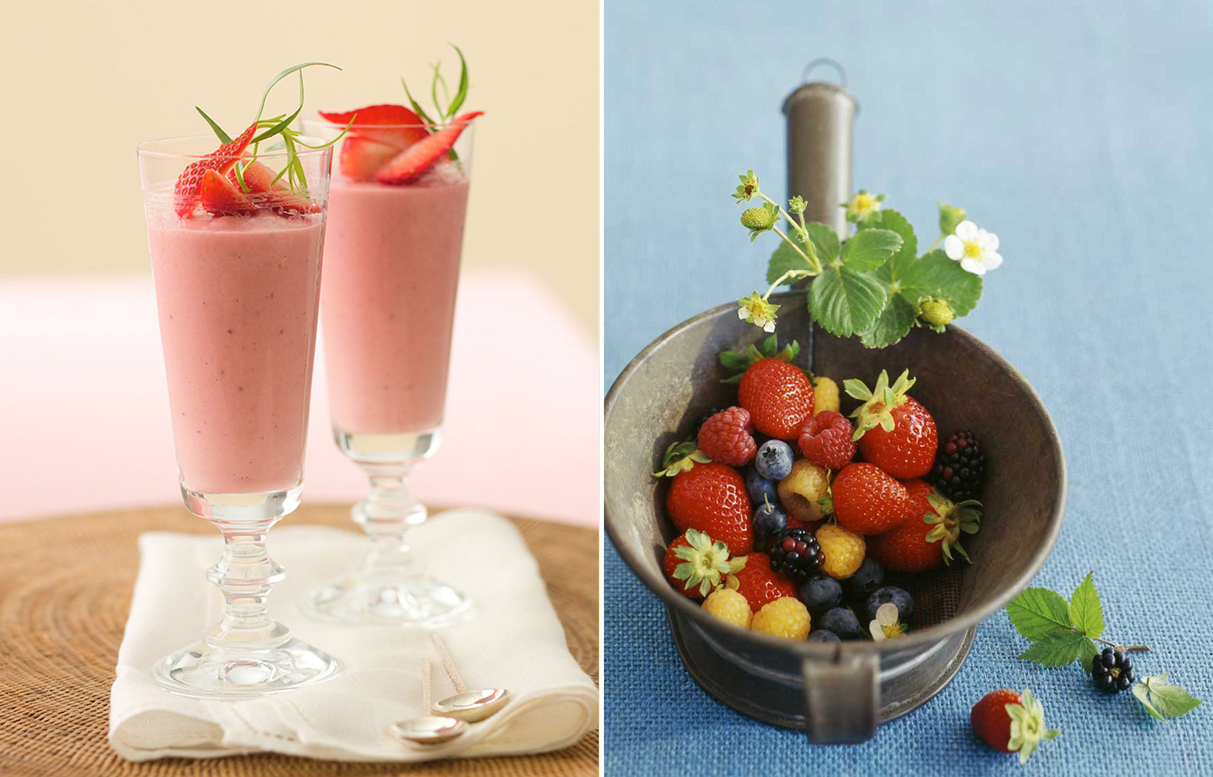 Strawberry Tarragon shake + Berry still life